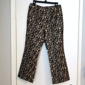 Free People black cropped pattern dress fancy pants, NWT size 10
